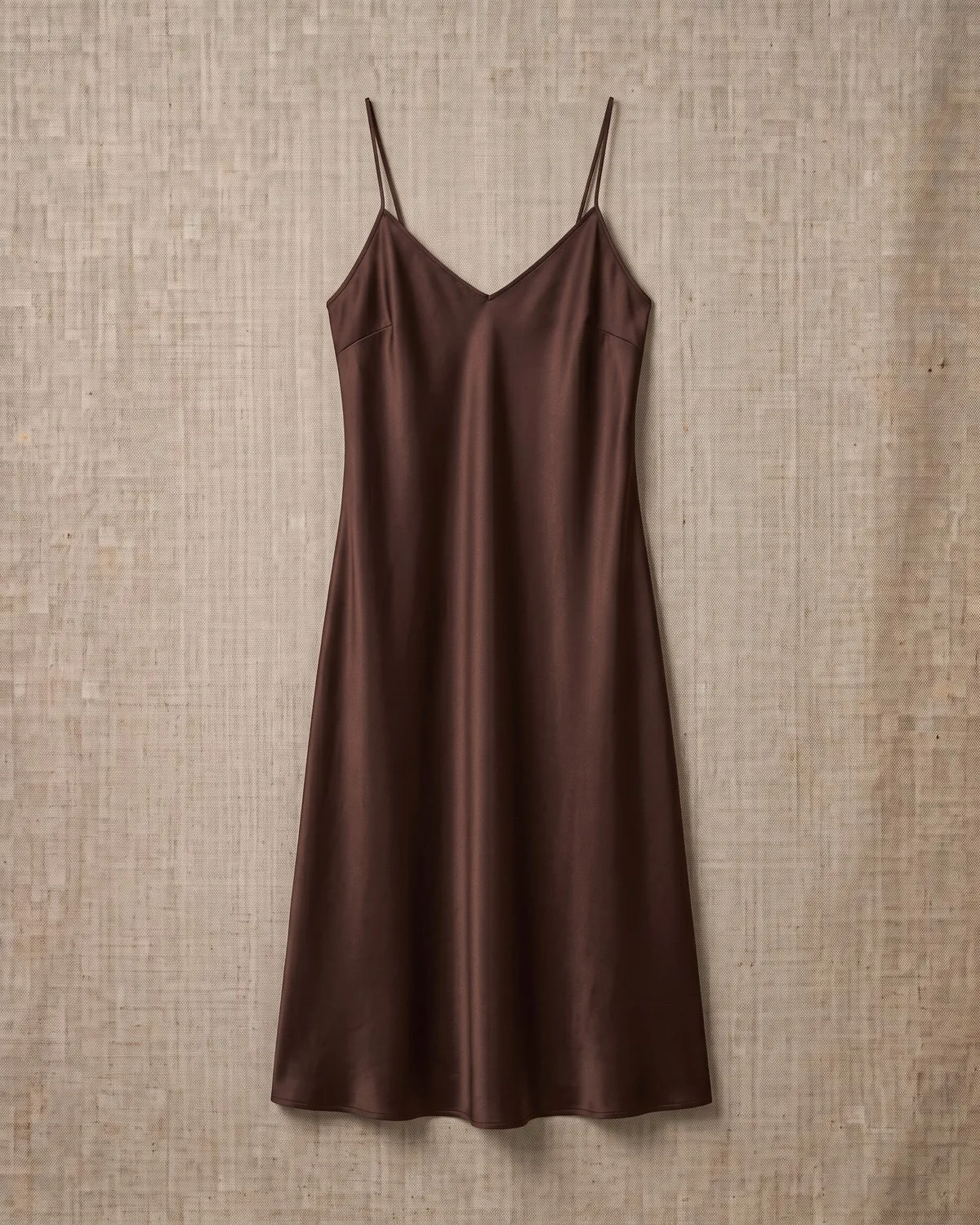 Vestido Coco — Slip dress midi en satén de viscosa.