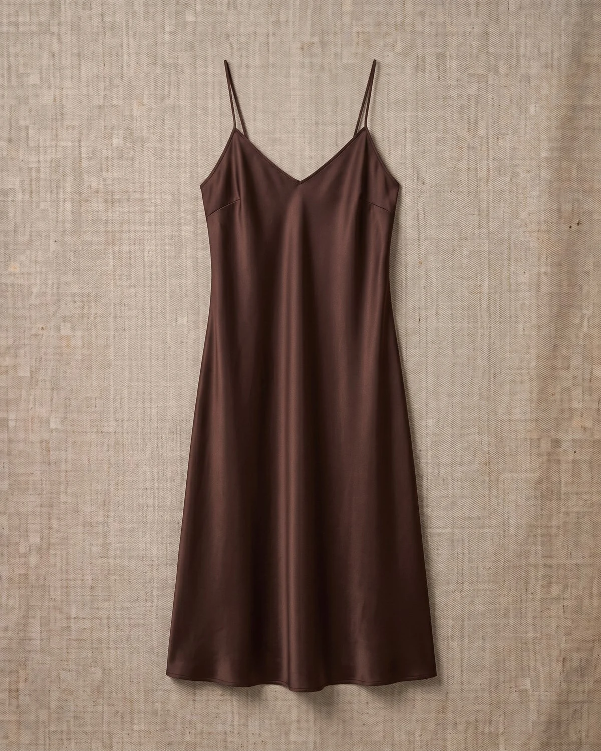 Vestido Coco — Slip dress midi en satén de viscosa.